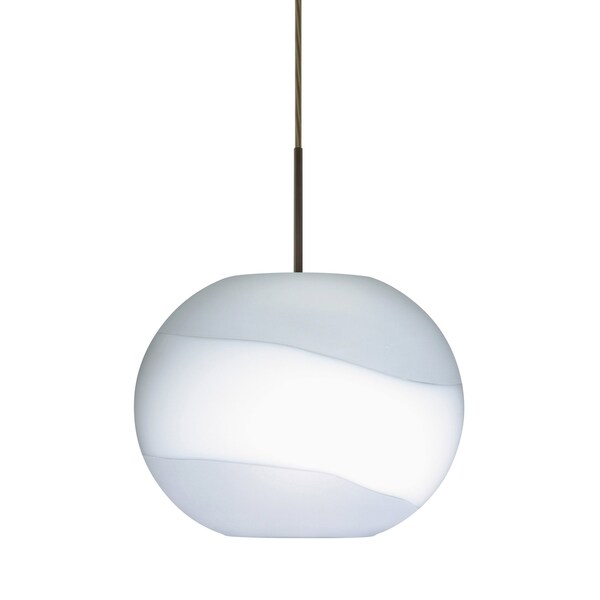 Besa Lighting Luna Cord Pendant, Opal-Frost, Bronze Finish, 1x9W LED 1JT-477699-LED-BR - main